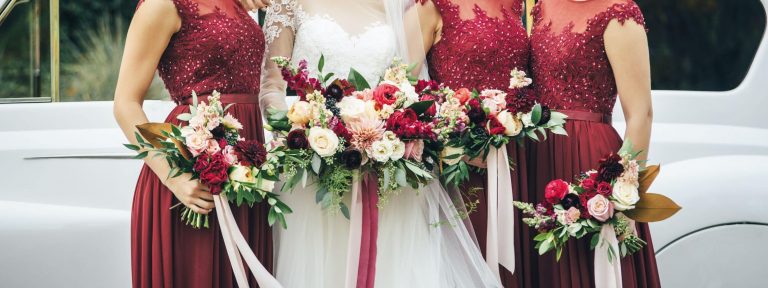 bride and wedding flowers