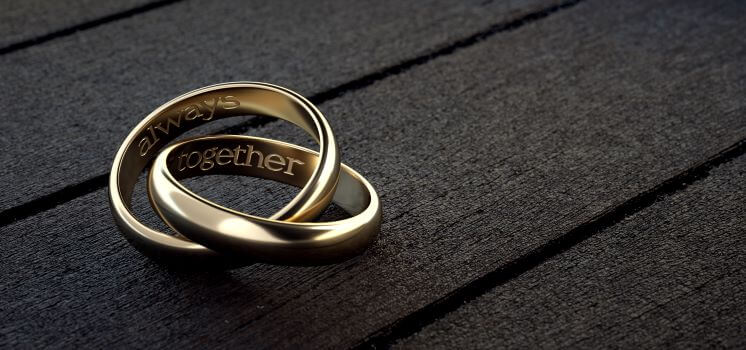 Personalise your wedding ring engraved message example