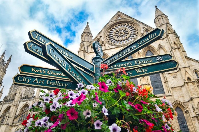 The York Minster and signs
