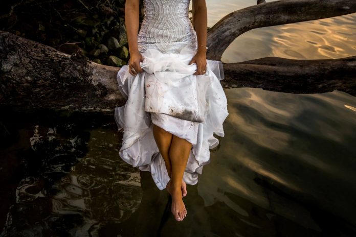 dirty wedding dress